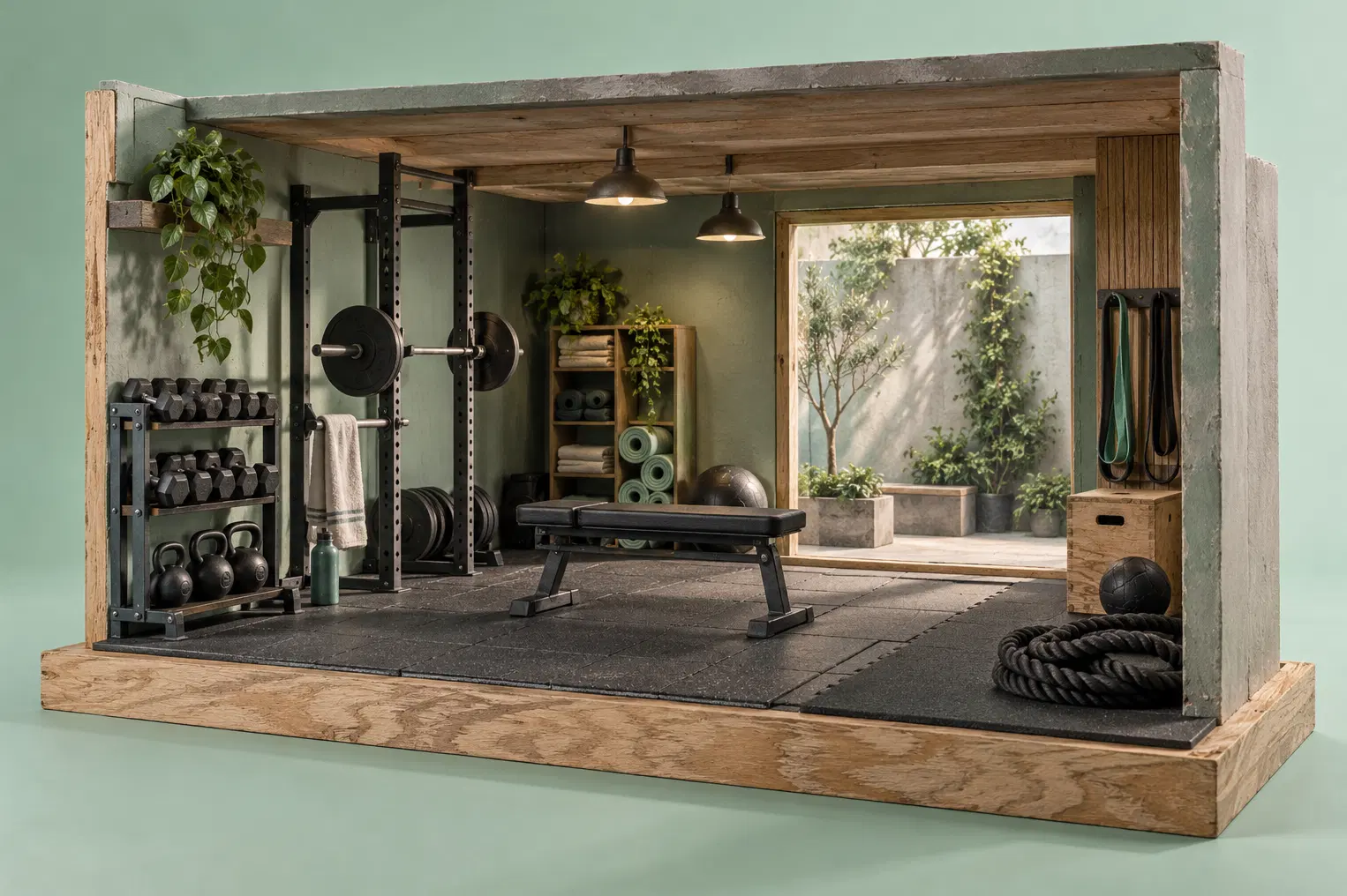 Illustration of fitness businesses and their working space