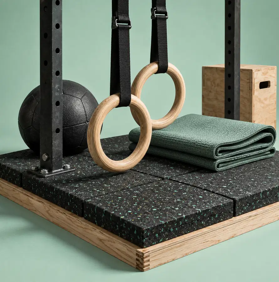 Illustration of fitness businesses equipment and workspace